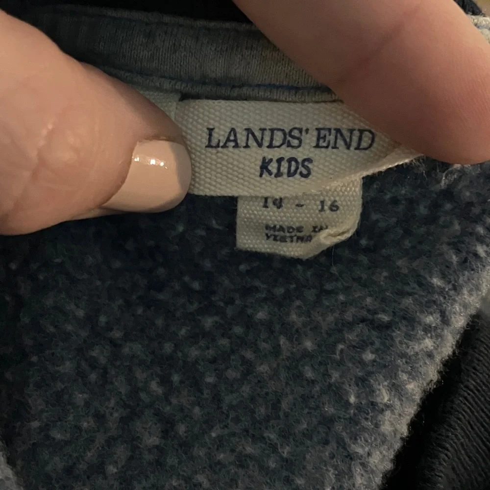 🔹4 for $30 Lands' End Kids Heathered Blue Crewneck Sweatshirt, Large (14-16)